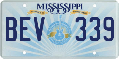 MS license plate BEV339
