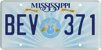 MS license plate BEV371
