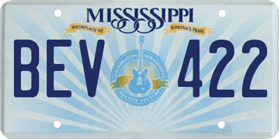 MS license plate BEV422