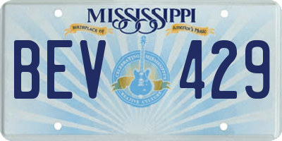 MS license plate BEV429
