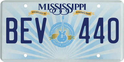MS license plate BEV440