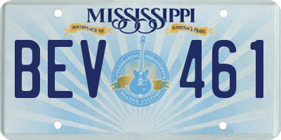 MS license plate BEV461