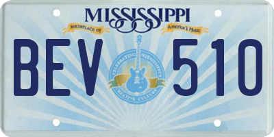 MS license plate BEV510