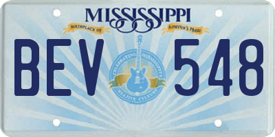 MS license plate BEV548