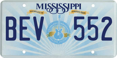 MS license plate BEV552
