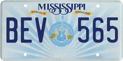 MS license plate BEV565