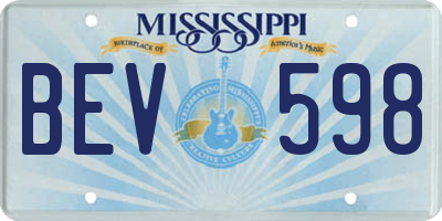 MS license plate BEV598