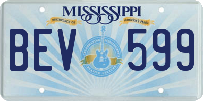 MS license plate BEV599