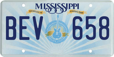 MS license plate BEV658