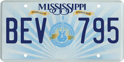 MS license plate BEV795