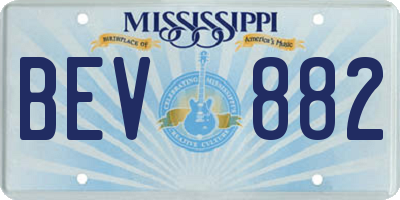 MS license plate BEV882