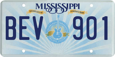 MS license plate BEV901