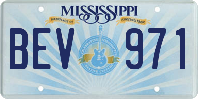 MS license plate BEV971