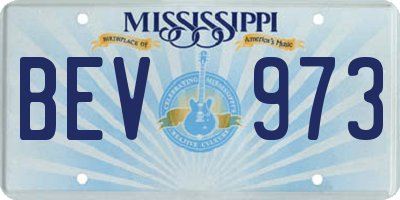 MS license plate BEV973