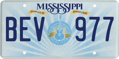 MS license plate BEV977