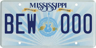 MS license plate BEW000