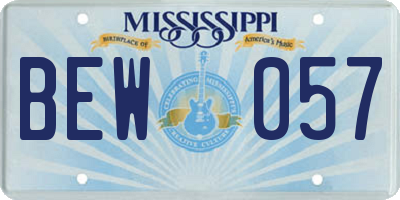 MS license plate BEW057
