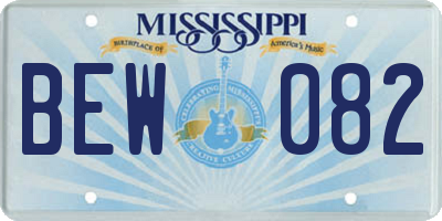 MS license plate BEW082