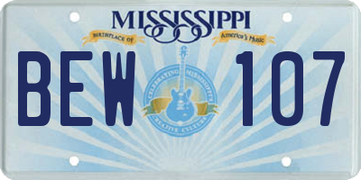 MS license plate BEW107
