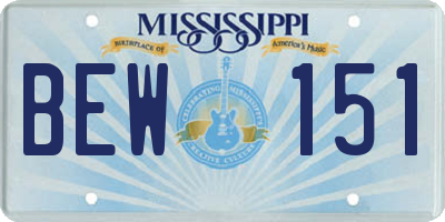MS license plate BEW151