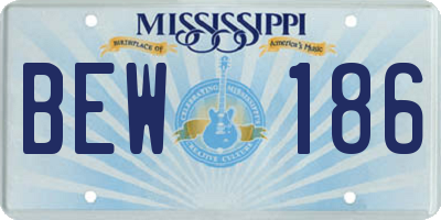 MS license plate BEW186