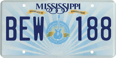 MS license plate BEW188