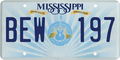 MS license plate BEW197