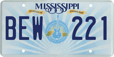 MS license plate BEW221