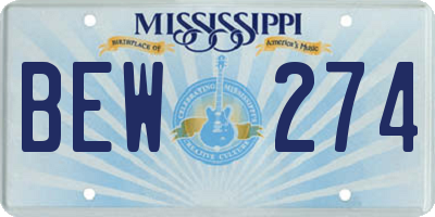 MS license plate BEW274