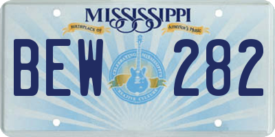 MS license plate BEW282