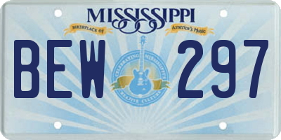 MS license plate BEW297