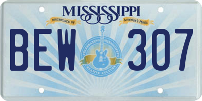 MS license plate BEW307
