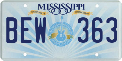 MS license plate BEW363
