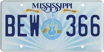 MS license plate BEW366