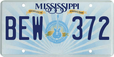 MS license plate BEW372