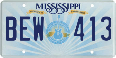 MS license plate BEW413