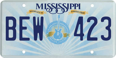 MS license plate BEW423