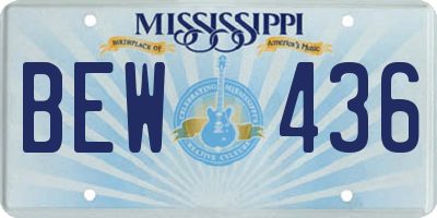 MS license plate BEW436