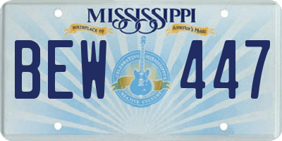 MS license plate BEW447