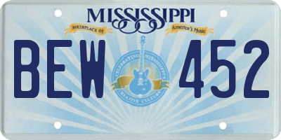 MS license plate BEW452