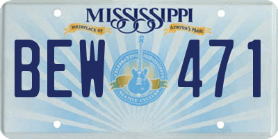MS license plate BEW471
