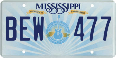 MS license plate BEW477