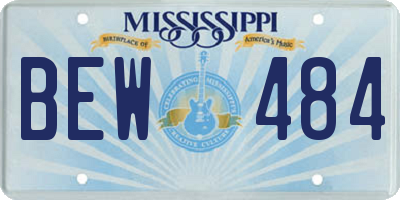 MS license plate BEW484