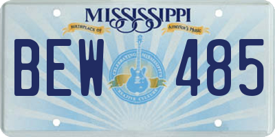 MS license plate BEW485