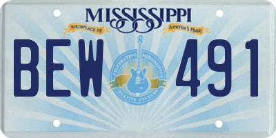 MS license plate BEW491