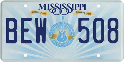 MS license plate BEW508
