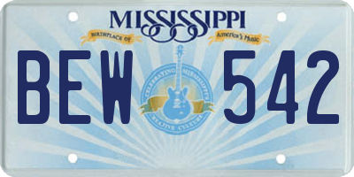 MS license plate BEW542