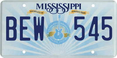 MS license plate BEW545