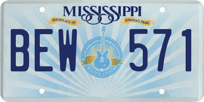 MS license plate BEW571