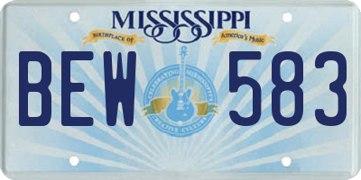 MS license plate BEW583